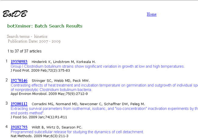 a screenshot of search results from Batch Search a screenshot of search results from Batch Search